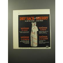 1950 Dry Sack Sherry Ad - Dry Sack imported Sherry in all the world.. none finer