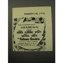 1951 The Autumn Garden Play Ad - Fredric March