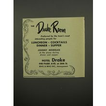 1951 Hotel Drake Advertisement - Johnny Mehegan - The Drake Room
