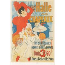 Halle Aux Chapeaux Jules Cheret Old France French Theatre Poster Postcard