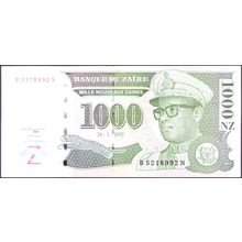 1995 Zaire Banknote 1,000 Nouveaux Zaires Sig 11 Djamboleka Pr G&D