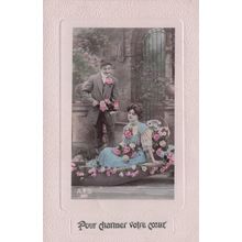 Flowers To Charm Your Heart Secret Code Love Glamour Old Romantic Postcard