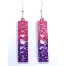 Celestial Lunar Phase Purple/Red Pink glittery and sparkly Earrings