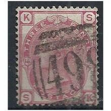 1875 SG144 3d Pale Rose Plate 16 Good+/Fine Used Check Letters "SK".