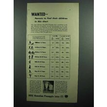 1942 Dole Hawaiian Pineapple Juice Ad - Wanted