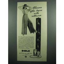 1942 Dole Pineapple Juice Ad - Glamour With Vitamins