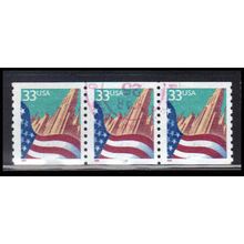 Used 3280 33c U.S. Flag Over City Fine PNC 2222/3 PA4050
