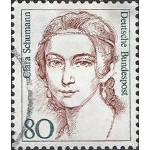 GERMANY, WOMEN, Clara Schumann (1819-1896), brown 1986, 80pf, #5