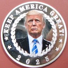 Donald Trump 2025. Challenge Coin. 1.50". Silver Tone. 82b.