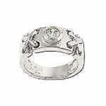 Sterling Silver X box CZ Cubic Zirconia Band Ring