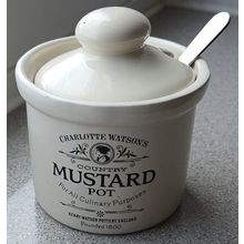 Charlotte Watson Mustard Pot with Spoon, empty, Retro, country style