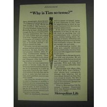1967 Metropolitan Life Insurance Ad - Why Tim so Tense