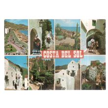 multiview, COSTA DEL SOL, SPAIN unused vintage postcard #