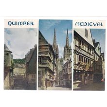 multiview, QUIMPER, FRANCE unused vintage postcard