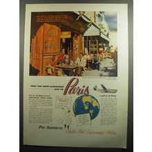 1951 Pan American airline Ad - Take the most lxurious way to Paris