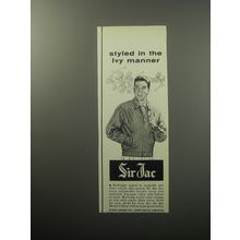1957 Stahl-Urban Sir Jac Jacket Ad - Styled in the Ivy manner