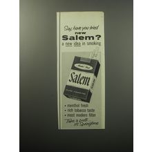 1957 Salem Cigarettes Ad - Say, have you tried new Salem?
