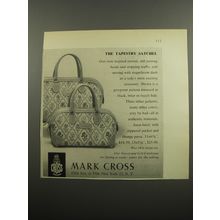 1955 Mark Cross Tapestry Satchel Advertisement