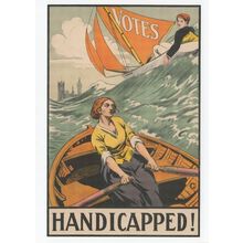 Handicapped Suffragette Women Old Boat Ship Poster Postcard
