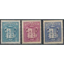 Coat of Arms: 3 Values - Andorra French 1936 - NM H - MiNr 50 & 52/3