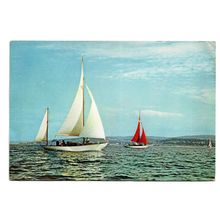 Postcard UK Scotland yachting on the Clyde yachts sailing boats posted 1964