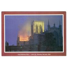 YORK MINSTER FIRE unused postcard 9th July, 1984