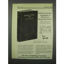 1929 Bruce Publishing Co. Essentials of School Law Ad