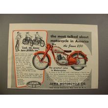 1949 Jawa 250 Motorcycle Ad - Most Talked About!