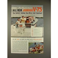 1960 Johnson Sea-Horse V-75 Outboard Motor Ad - Fastest Moving