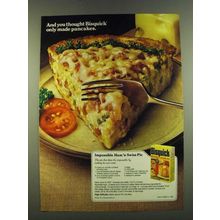 1983 Bisquick Baking Mix Ad - Impossible Ham 'n Swiss Pie recipe