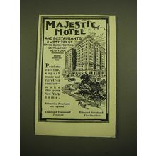 1924 Majestic Hotel and restaurants Ad - New York