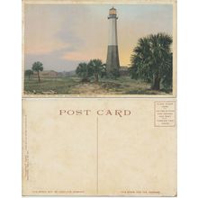 Lighthouse Fort Screven Savannah Georgia Original Vintage Postcard 70560 1900s