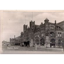 STATION, HAARLEM, NETHERLANDS. .unused vintage postcard RP