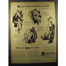 1950 Insurance Company of North America Ad - What to do when house is on Fire