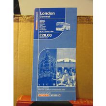 LONDON TO CORNWALL National Express coaches. Timetable ..2000 6 page leaflet