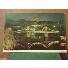 SUSPENSION BRIDGE, MODEL VILLAGE, Gt. YARMOUTH, NORFOLK unused postcard Dennis =