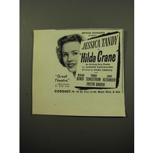 1950 Hilda Crane Play Ad - Arthur Schwartz presents Jessica Tandy in Hilda Crane