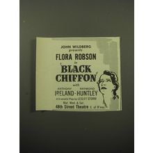 1950 Black Chiffon Play Ad - John Wildberg presents Flora Robson