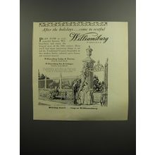 1952 Williamsburg Virginia Ad - After the holidays
