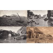Capri Italy 4x Antique Italian Nautical Boat Postcard s