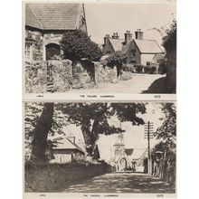 The Church Llandwrog Village 2x Real Photo Welsh Postcard s