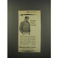 1956 Abercrombie & Fitch Pullover Sweater Ad - Sueded Cotton Casuals
