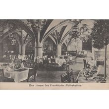 Das Innere des Frankfurter Rathskellers Restaurant German Victorian Postcard