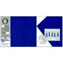 054 Carte officielle Exhibition Milanofil 1989 France FDC Yves Klein abstrait