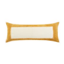 14" X 36" Golden Yellow And Cream 100% Cotton Zippered Pillow