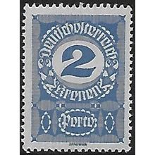 Po Mi 86 x (**): 2 Kr. deep blue Postage Due Stamp: Numeral, white paper.