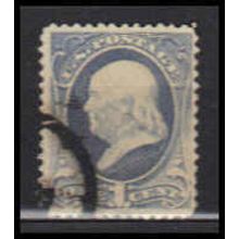Used 206 1c Benjamin Franklin Barely Clears RA0400