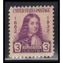 724 3c William Penn Fine MNH O3385