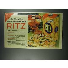 1956 Ritz Crackers Ad - Nothing Fits the Occasion Like
