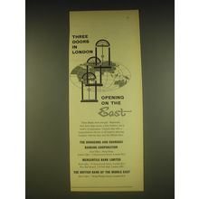 1963 HSBC Mercantile and British Bank of the Middle East Ad - Three doors